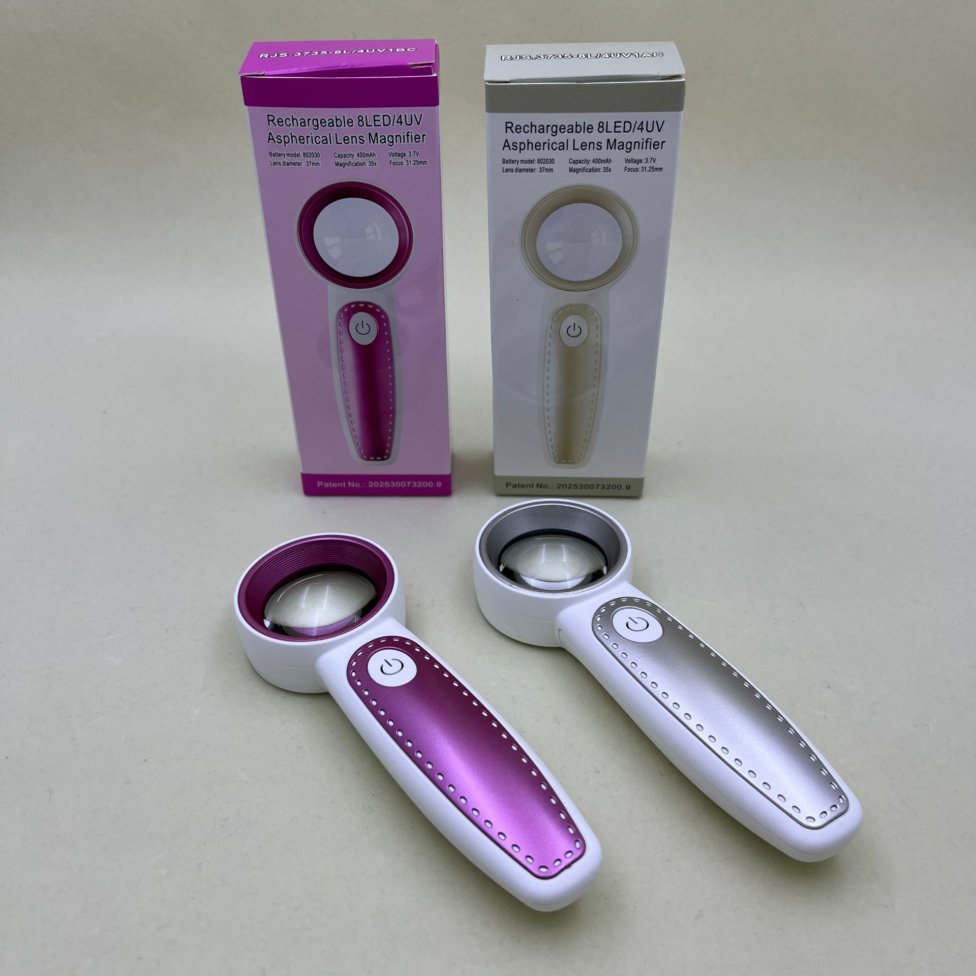 New Amazon bestseller handheld high-definition rechargeable magnifying glass with LED light, UV light, reading glasses and magnifying glass Item Picture