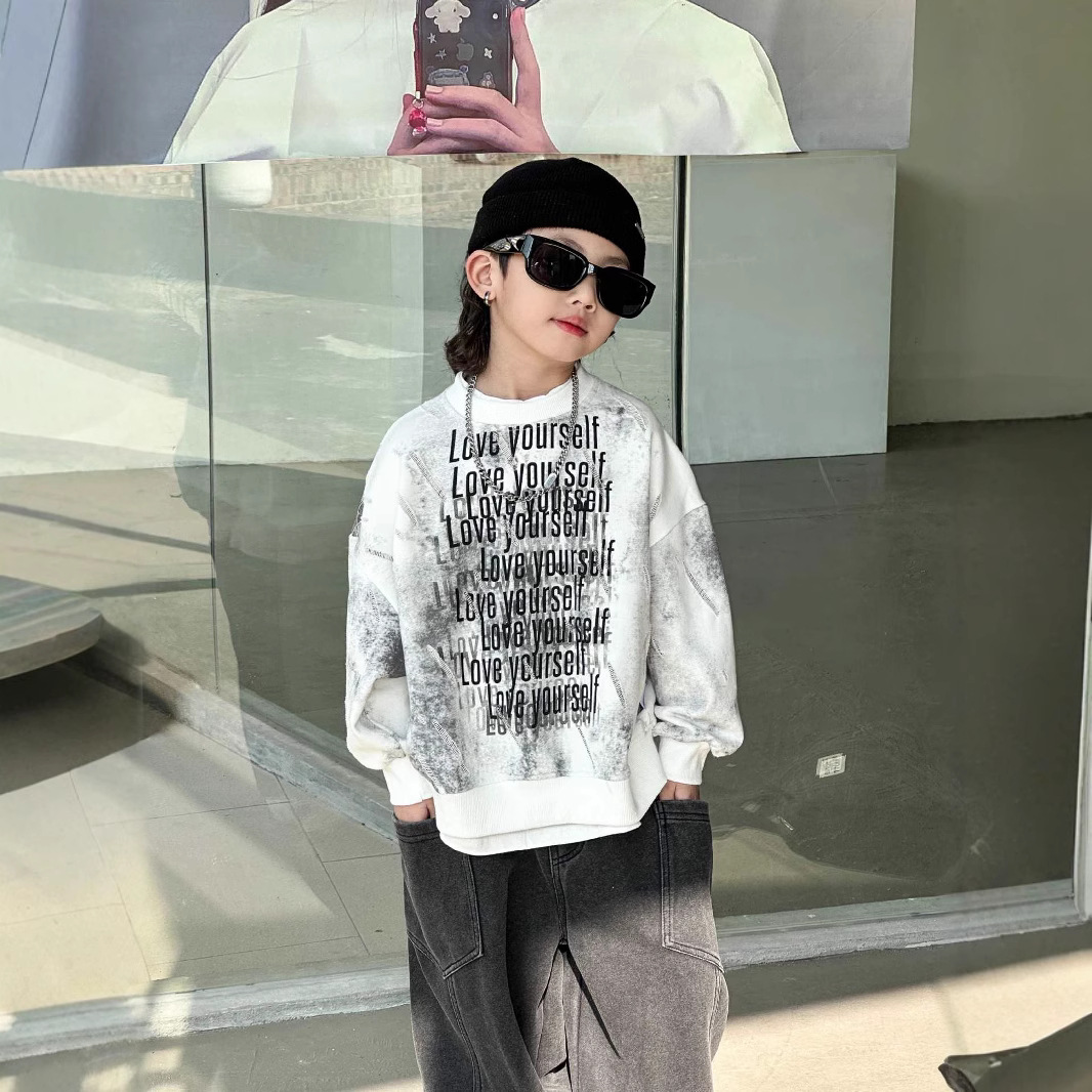 Tracing back to the new spring 2025 tie-dyed hoodie for boys and children, the Korean-style fashionable and versatile hooded top is cool and trendy Specification image