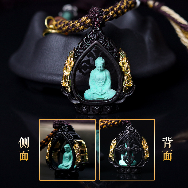 Wholesale Turquoise No-Look Buddha Necklace Women's All-Match Sweater Chain Ethnic Style Literature Play Beaded Collar Collar Chain Accessories Application Scenario