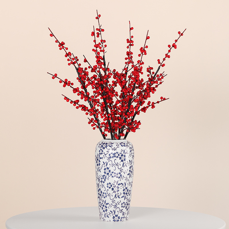 Ancient-style ceramic blue and white porcelain vases, home soft furnishing model room, retro vases, Chinese-style vases, dried flower ornaments Specification image