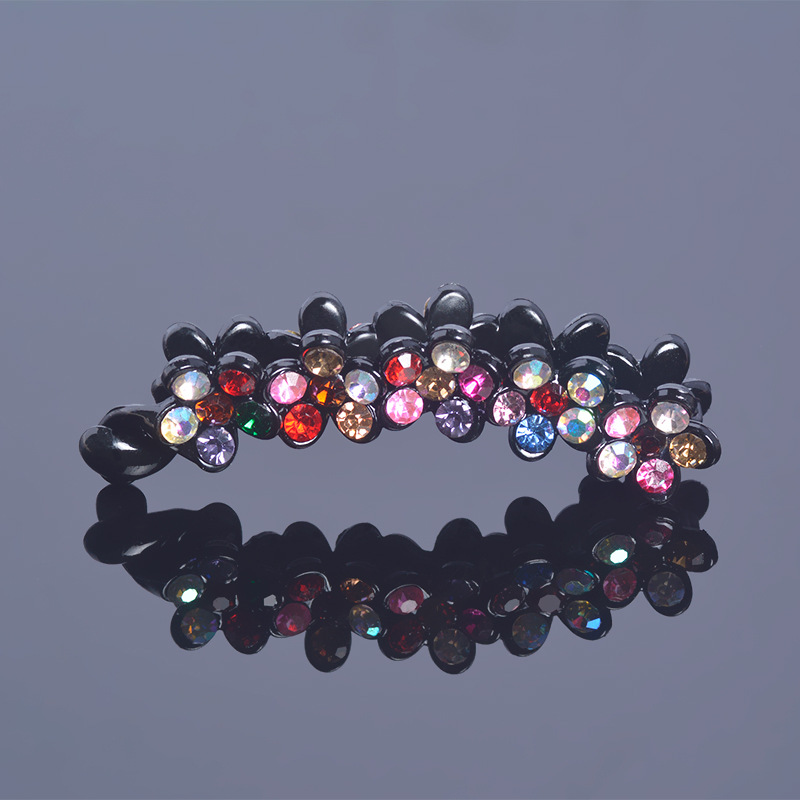 Wholesale Korean banana clips, vertical clips, ponytail hair clips, hair accessories, rhinestones, elegant twist clips, hair accessories, anti-slip top clips details Picture