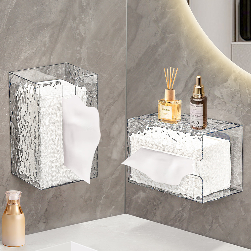 Glacier pattern tissue box, wall-mounted facial tissue, face towel storage box, toilet, bathroom and kitchen, upside-down tissue box