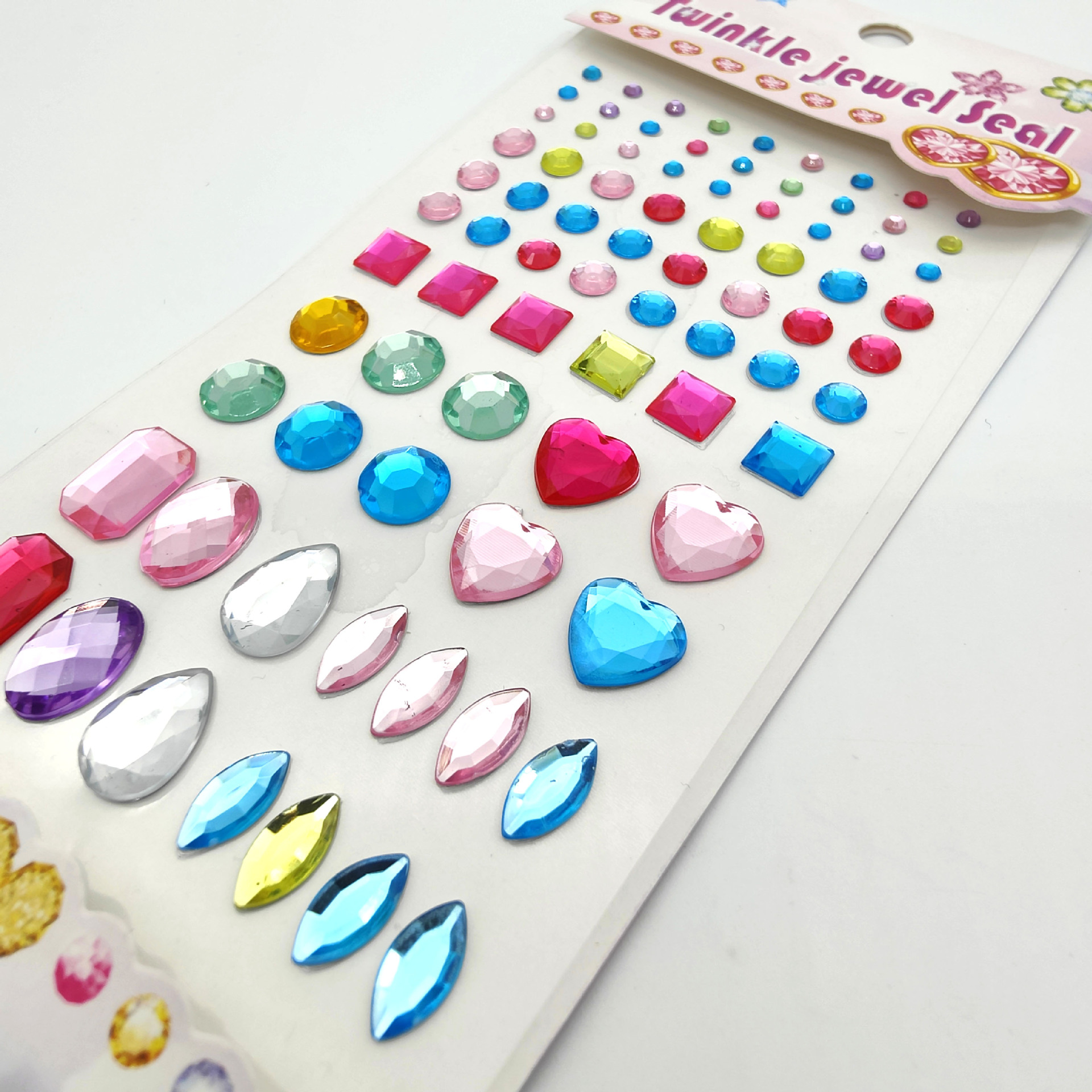 Children's gemstone stickers, crystal and diamond cartoon stickers, princess and girl 3d stereoscopic reward stickers, decorative toys Item Picture