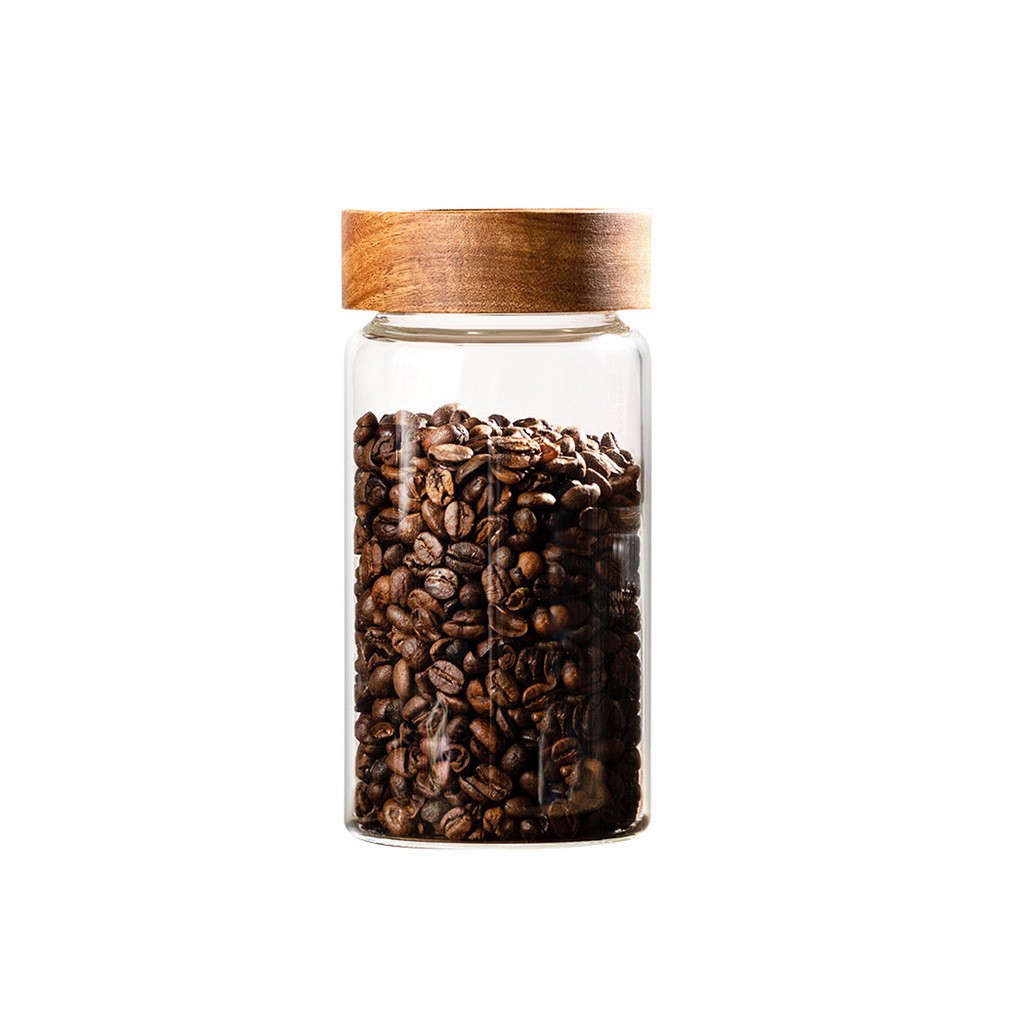 Wholesale of various specifications of high borosilicate glass storage tanks with acacia wood LIDS, food-grade sealed tanks, and kitchen grain storage tanks Item Picture