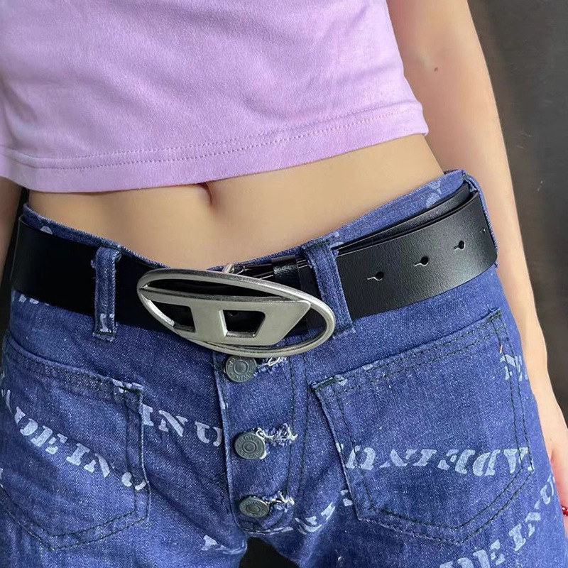 Retro personality hardware D-line belt accessories Spice Hip Hop hipster belt jeans new belt