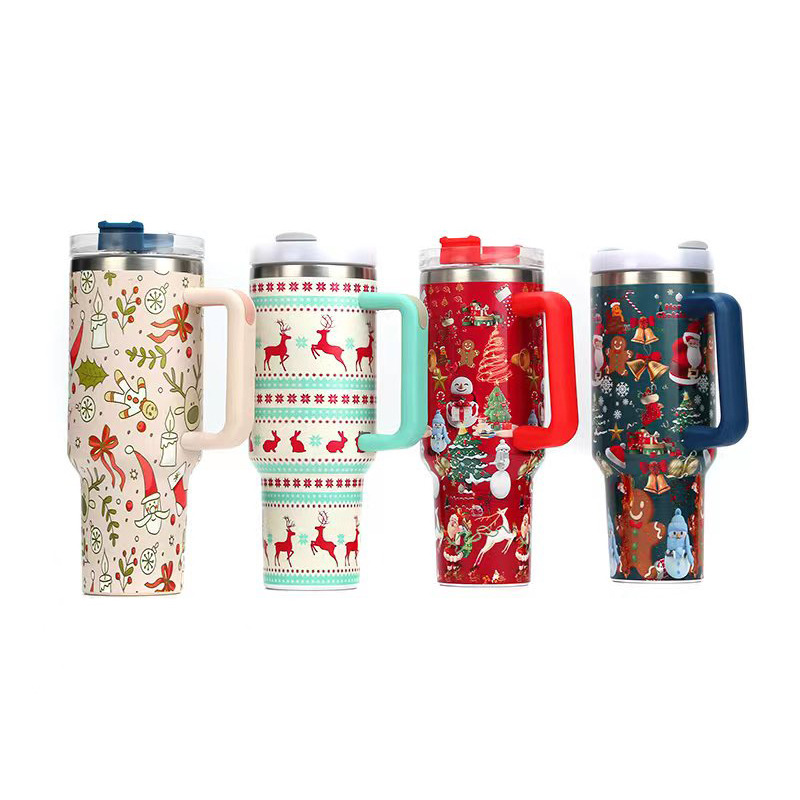 2023 New Stainless Steel Thermos Cup Portable Car Handle Cup Large Capacity 40Oz Car Cup Ice Bully Cup details Picture