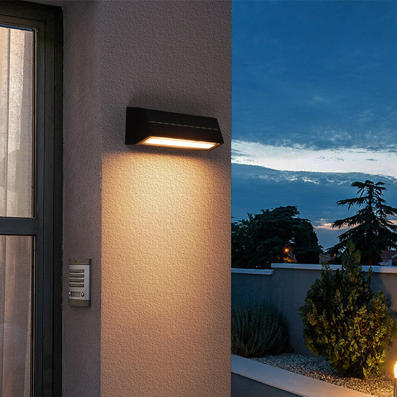 Cross-Border Solar Wall Light Wall Light Villa Courtyard Outdoor Waterproof Shop Door Door Number One Long Strip Light Application Scenario