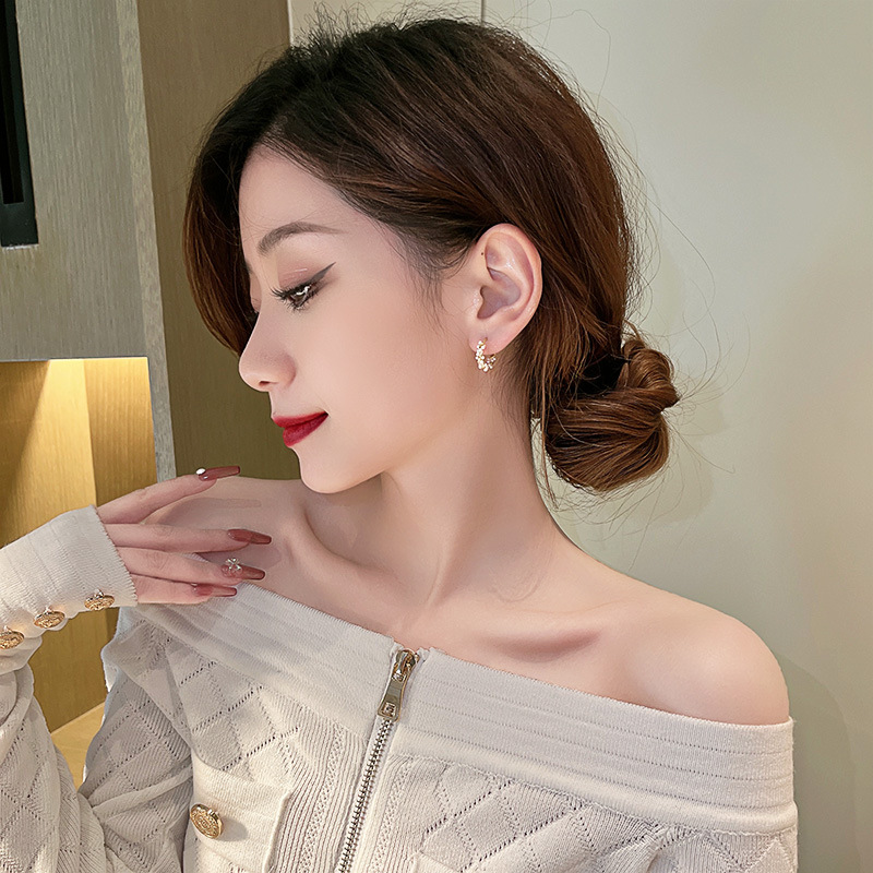 High-Grade Light Luxury Temperament Circle Pearl Earrings For Female S925 Silver Needle Earrings For Female Ear Buckle Small Design Sense Earrings Application Scenario
