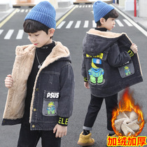 Children's outerwear Winter new 2022 children's outerwear Boy's outerwear with fleece and thick handsome big children's winter outerwear