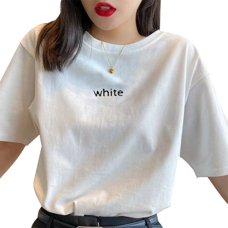 纯棉短袖T恤女2022夏季韩版新款学生慵懒风白色百搭上衣 一件代发详情图5