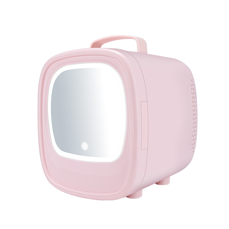 Refrigerador del coche luz del led espejo 6L belleza refrigerador almacenamiento mascarilla cosmética fresco refrigerador refrigerador refrigerador del coche caja caliente refrigerador pequeño portátil refrigerador pequeño del coche Item Picture