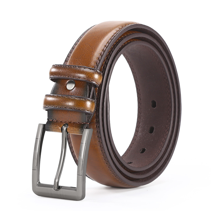 Men's Belt Men's Belt Boys Imitation Cowhide Needle Buckle Belt Middle-Aged Youth Casual Fashion Men's Belt Wholesale Item Picture