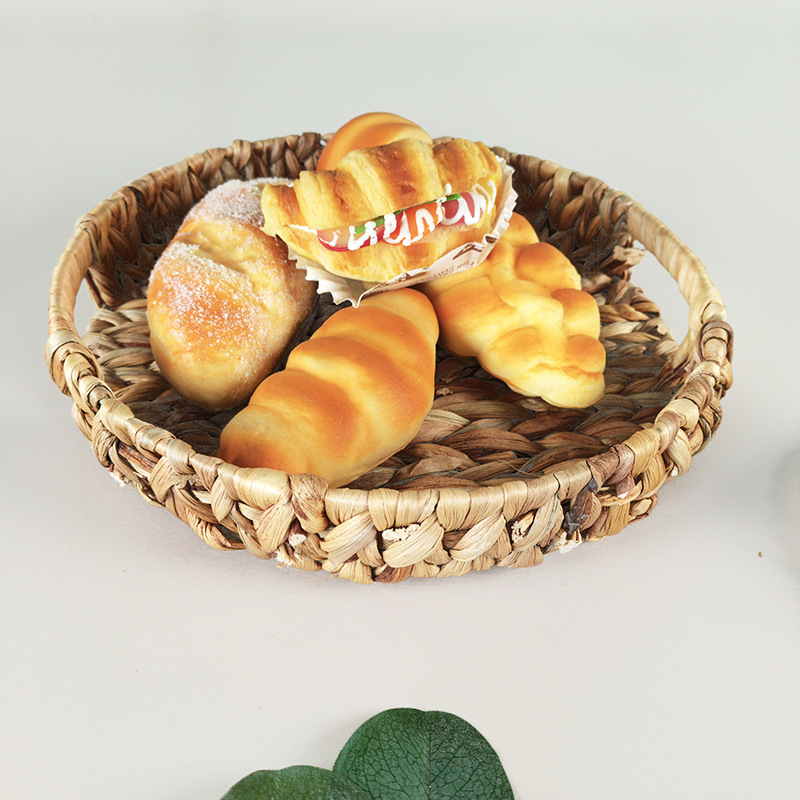 New Spot Water Hyacinth Storage Basket Circular Braided Debris Arrangement Storage Basket Straw Storage Basket Bread Basket Specification drawing