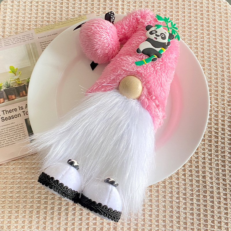 Hong Kong love cross-border faceless old man standing figure decoration cute panda dwarf doll tabletop window decoration Application Scenario