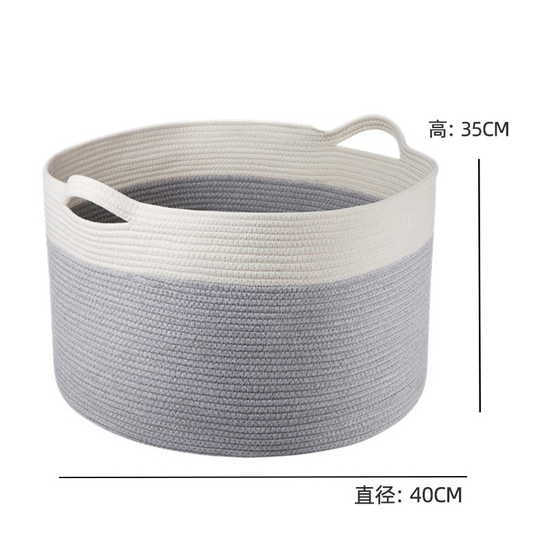 Cotton rope storage baskets, household items, cotton thread storage buckets, toys, sundries, dirty clothes storage baskets, multi-specification storage baskets details Picture