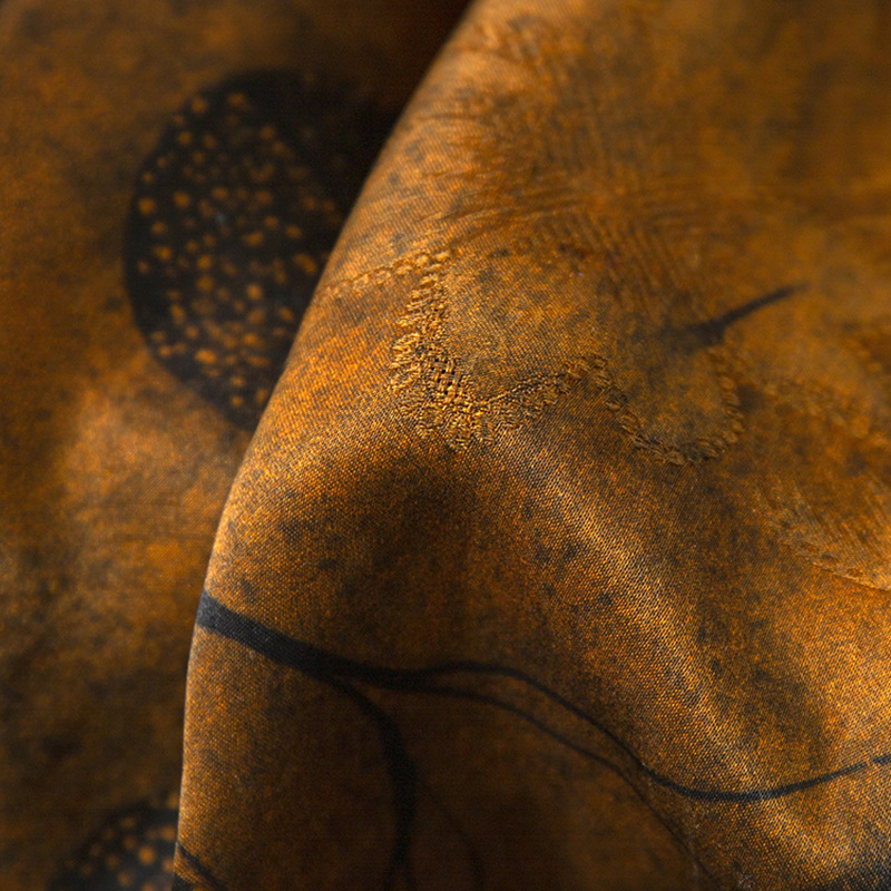 Silk yunsha improved cheongsam dress for women 100 mulberry silk stand-up collar and cinched waist short-sleeved long dress summer new style details Picture