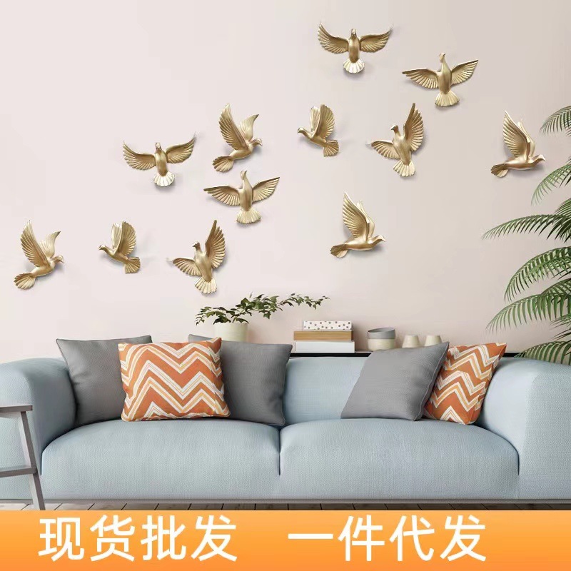 Cross-border supply of pigeon wall decorations, resin handicrafts, living room TV background wall decorations, soft furnishings, wall hangings Specification image
