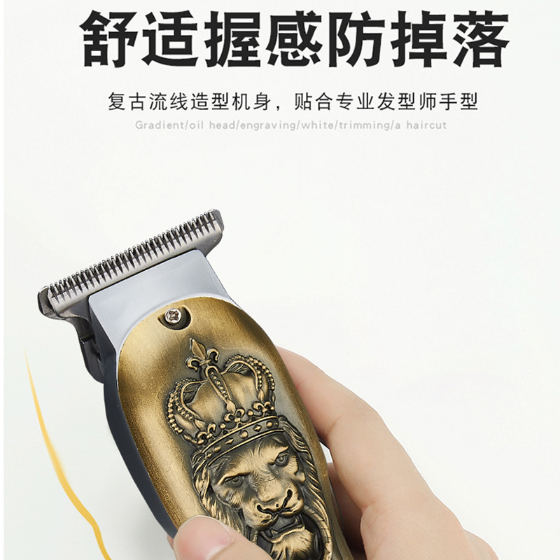 Amazon electric clipper hair clipper, electric home hair salon hair clipper, metal body, retro oil head electric clipper details Picture