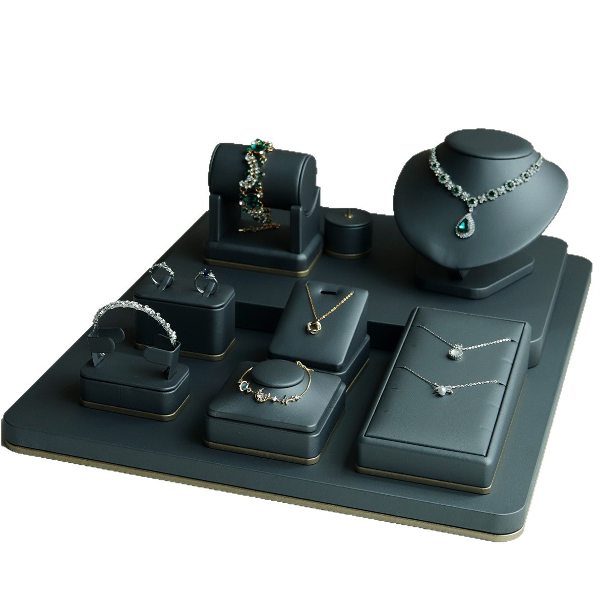 High-end jewelry display props, ring, necklace and bracelet display stands, light luxury counter window display plates Item Picture