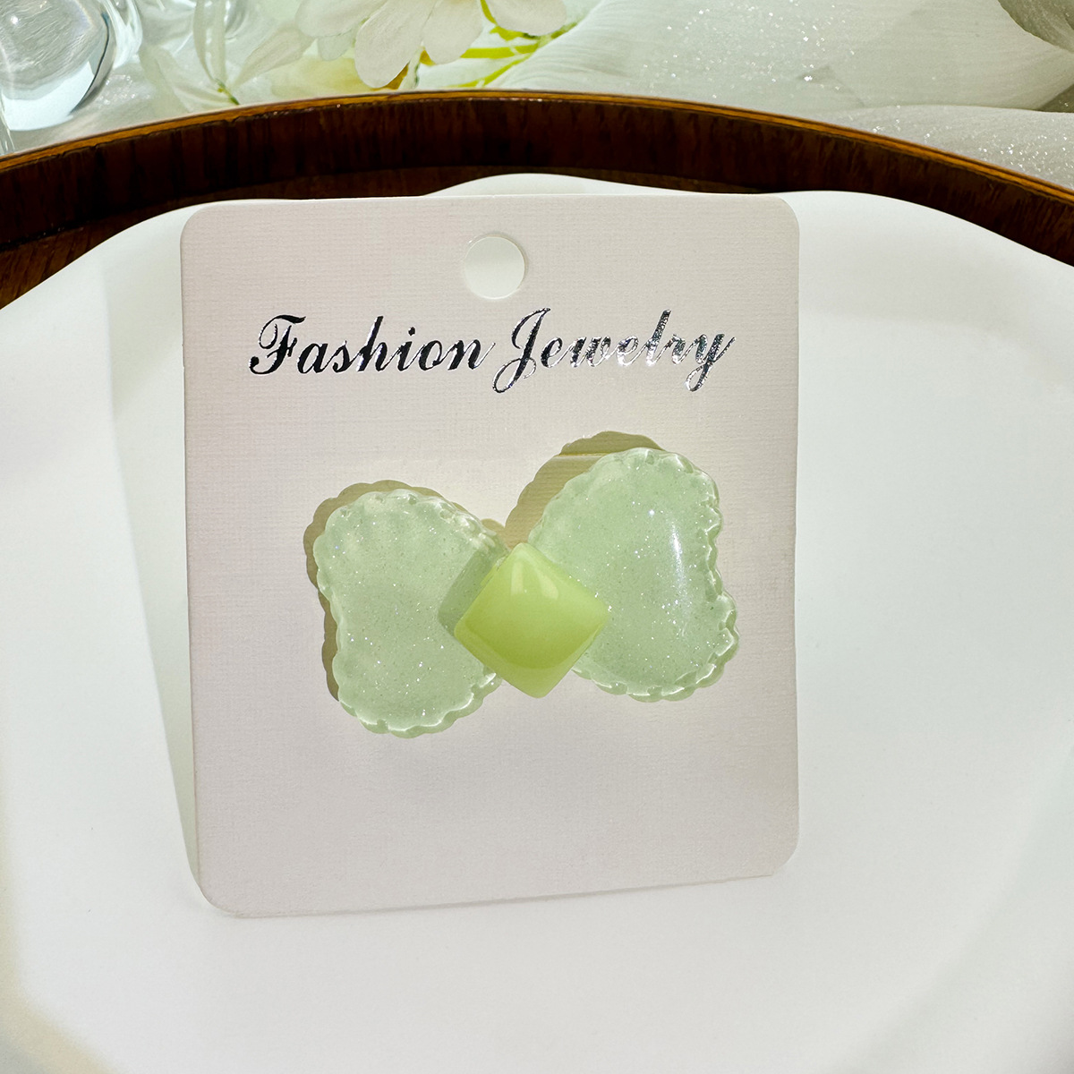 Dopamine Summer colorful ice-transparent bow square hair clips, fresh and sweet, girlish bangs side clips pic 11