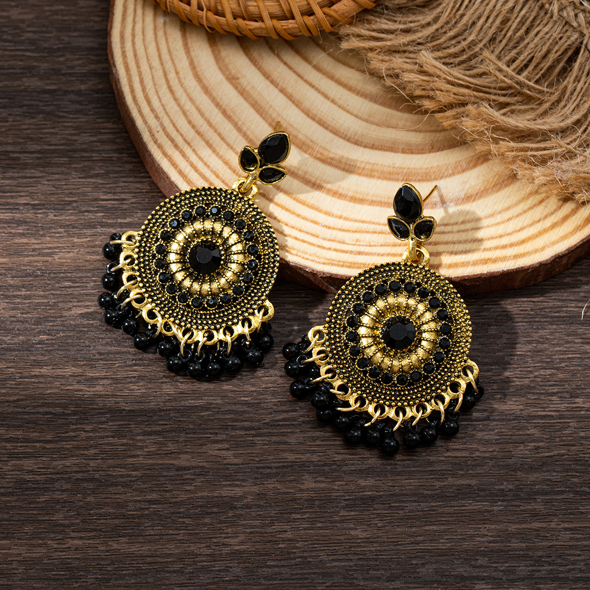 Aliexpress accessories: European and American fashion bell tassel earrings, Bohemian alloy personalized stud earrings, earrings and earrings for women Specification image