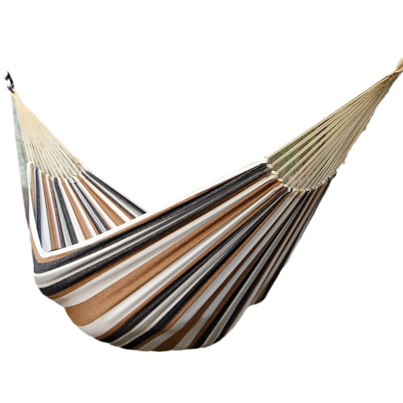 24-hour delivery for regular customers: Canvas single hammock, outdoor camping, indoor children's swing, thickened striped hammock Item Picture