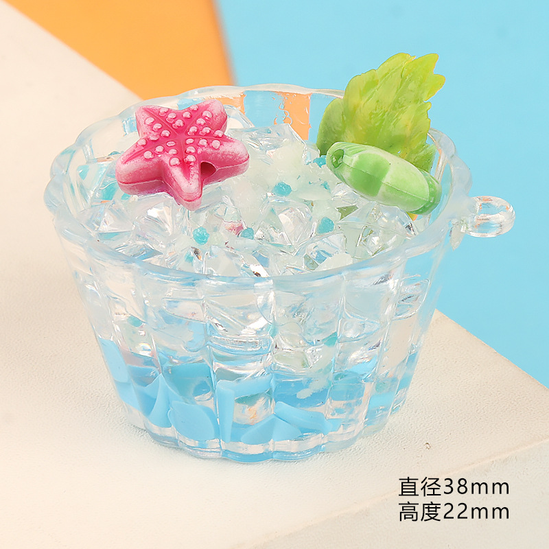 Three-dimensional creative luminous smoothie cups, diy food and play accessories, keychains, pendants, resin resin ornaments pic 11