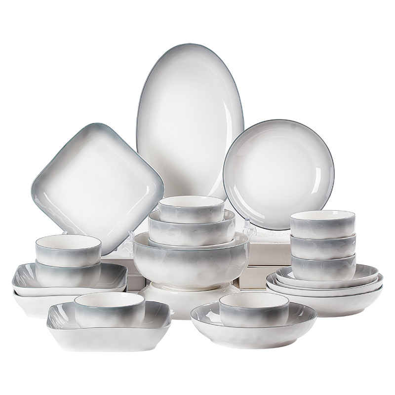 密胺餐具碗/碗碟盘子/不锈钢碗/密胺碗塑料/餐具景德镇白底实物图