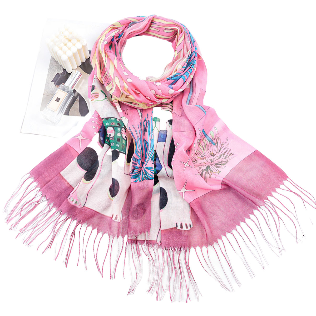 Manufacturers Direct Sales Of A Variety Of Patterns Printed Tassel Scarf Shawl Dual-Use Tourism Vacation Leisure Wholesale details Picture