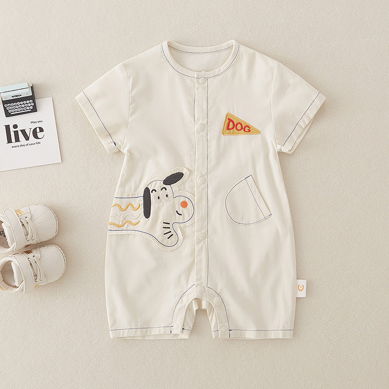 Summer thin baby clothes, Class a, one-piece suits for puppies, boys and girls, short-sleeved clothes, new crawling clothes, summer clothing Specification image