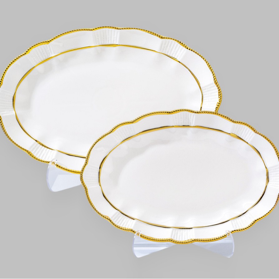 Wholesale of light luxury ceramic tableware sets, high-end gold-plated plates with gold edges Application Scenario