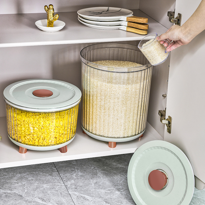 Household sealed thickened large rice drum rice flour storage canned rice drum insect proof moisture storage rice storage box 01201-8289 full figure