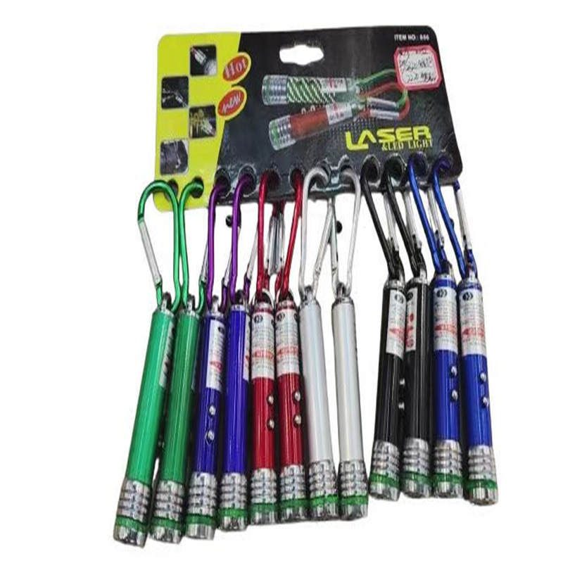 新款激光灯led批发实用礼品5元店孩童发光 验钞灯  四合一功能