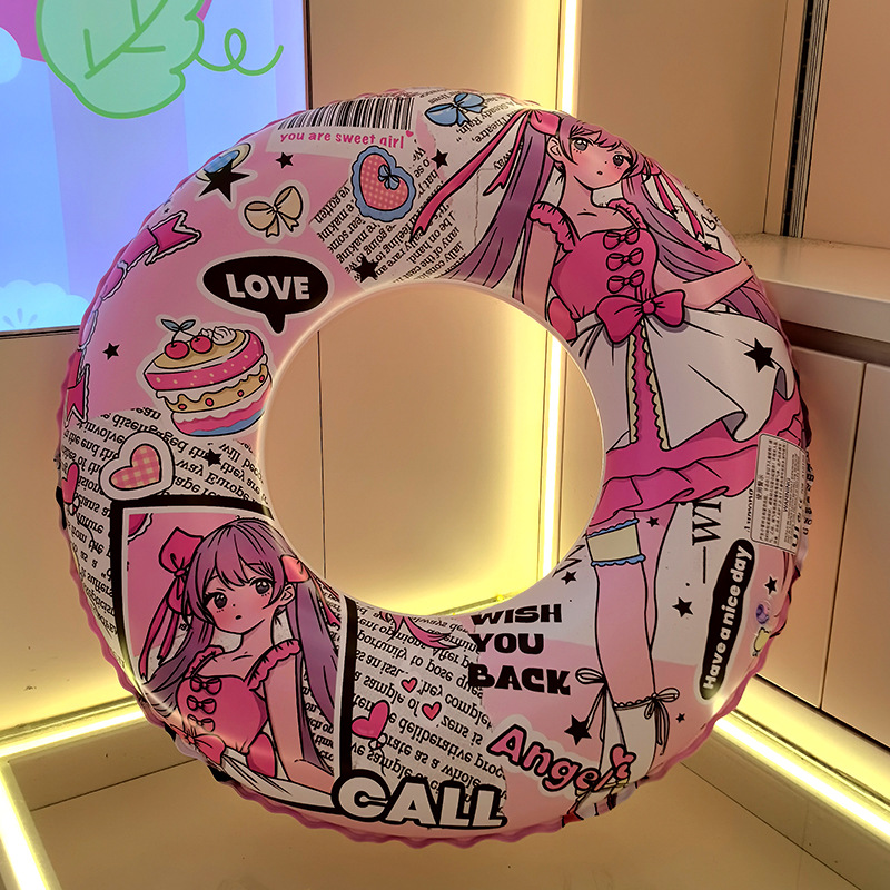 24 New Manga Style Printed Swimming Ring Thickened Environmental Protection Materials Two Yuan Underarm Ring Animation Swimming Ring Wholesale details Picture