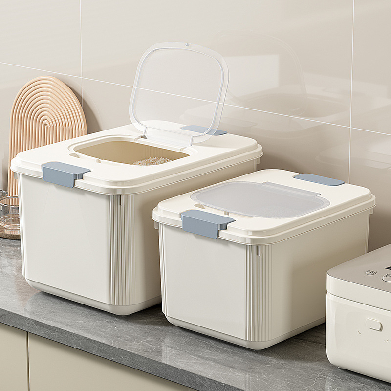Kitchen rice bucket sealed against insects and moisture for household grain barrel rice jar Food-grade rice storage box Flour storage tank Item Picture
