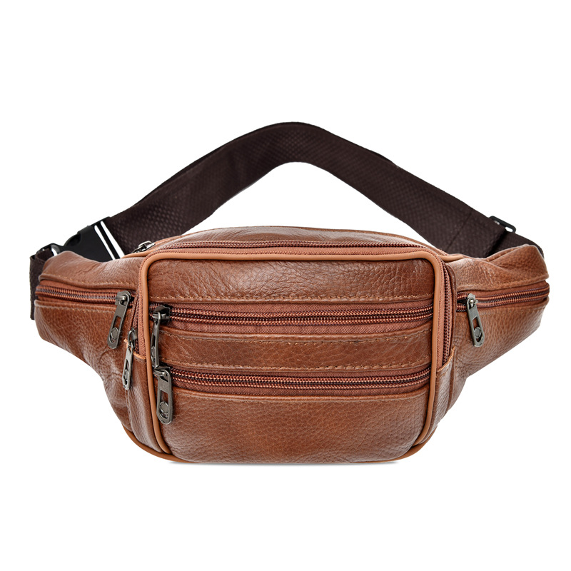 Cross-border bestsellers: genuine leather waist bags for men, multi-layered cowhide waist bags, large-capacity fashionable women's chest bags, and fitness bags Application Scenario