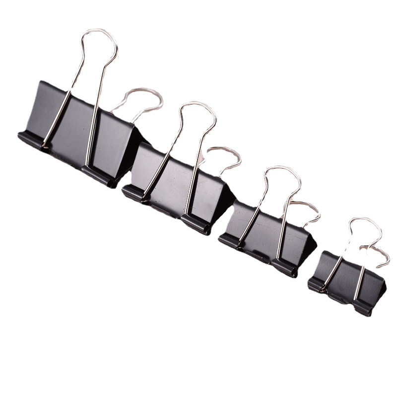 Factory Direct Sales Black Long Tail Clip Barrel Ticket Clip Financial Paper Paper Dovetail Clip Office Stationery Clip Factory Item Picture