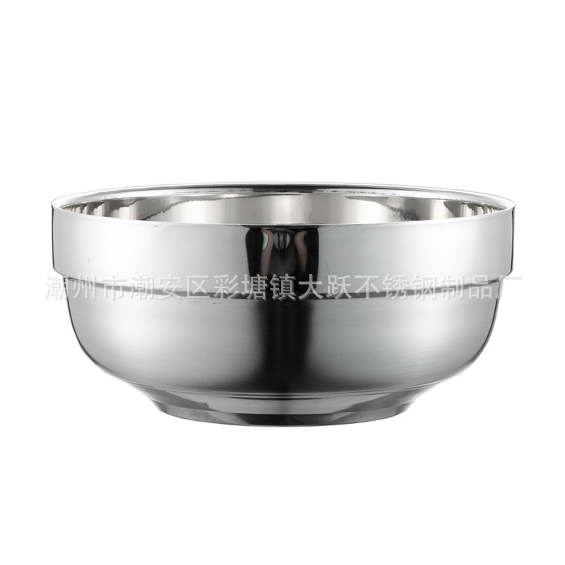 Stainless Steel 304 Insulated Bowl Anti-Hot Restaurant Platinum Bowl Double-Layer Kindergarten Canteen Can Be Engraved Logo Item Picture