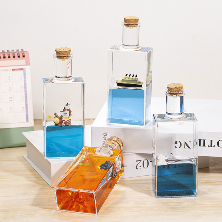 方形漂流瓶游轮漂浮入油油滴家居酒柜装饰品送同学生日礼物礼品详情3
