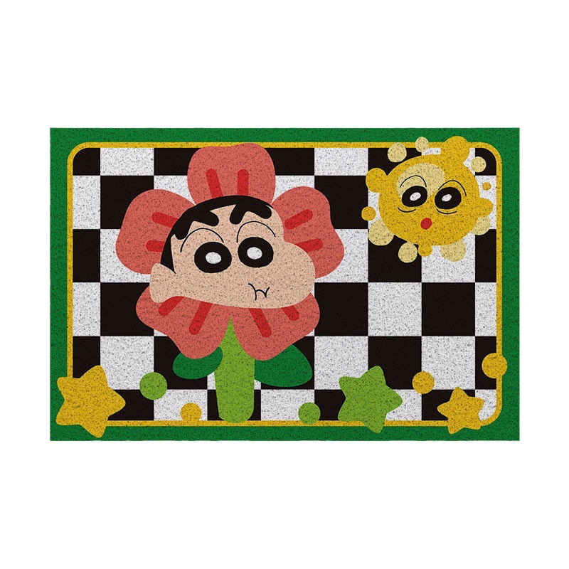 卡通蜡笔小新/刮泥蹭土丝圈白底实物图