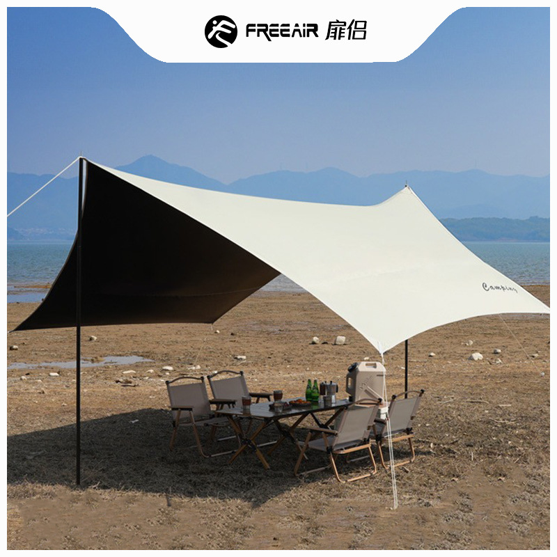 Outdoor canopies, outdoor black rubber tents, camping butterfly-shaped sun protection, outdoor camping equipment, rainproof thickened indoor wholesale