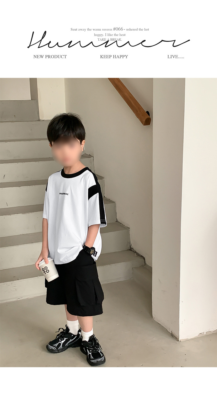 2025新款夏装男童大童圆领t恤短袖时髦儿童半袖韩版宝宝上衣男潮详情34