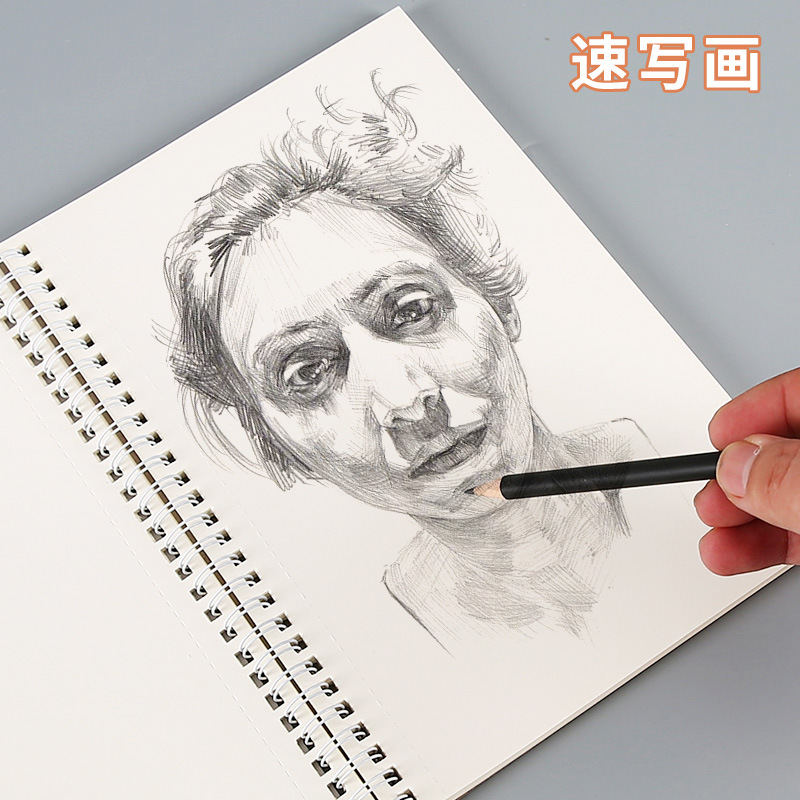 厂家直销8K素描本批发绘画本a4加厚空白画画本学生线圈涂鸦图画本详情图3