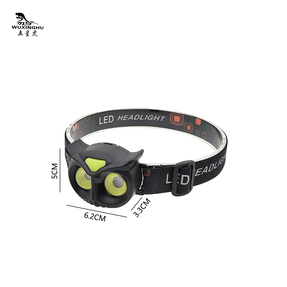 New outdoor owl battery headlamp charging headlamp red and white light TYPE-C charging port sports headlamp details Picture