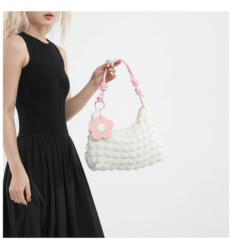 时尚云朵腋下包女珍珠褶皱设计感包包潮流百搭清新气质女士单肩包详情44