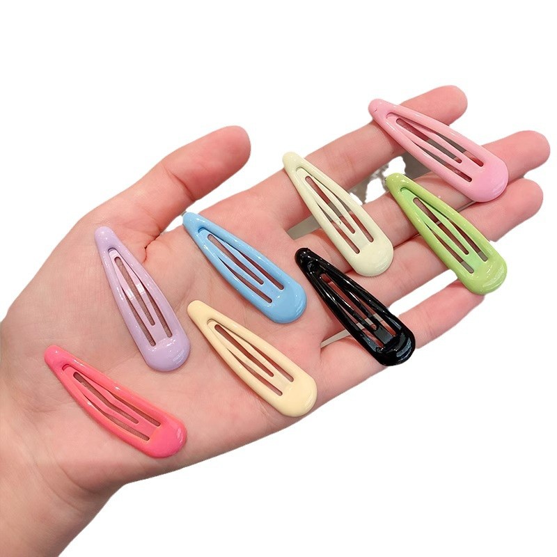 Simple oil-dripping BB clip, versatile color children's hair won't hurt, side bangs clip, candy-colored cute broken hair clip for women Item Picture