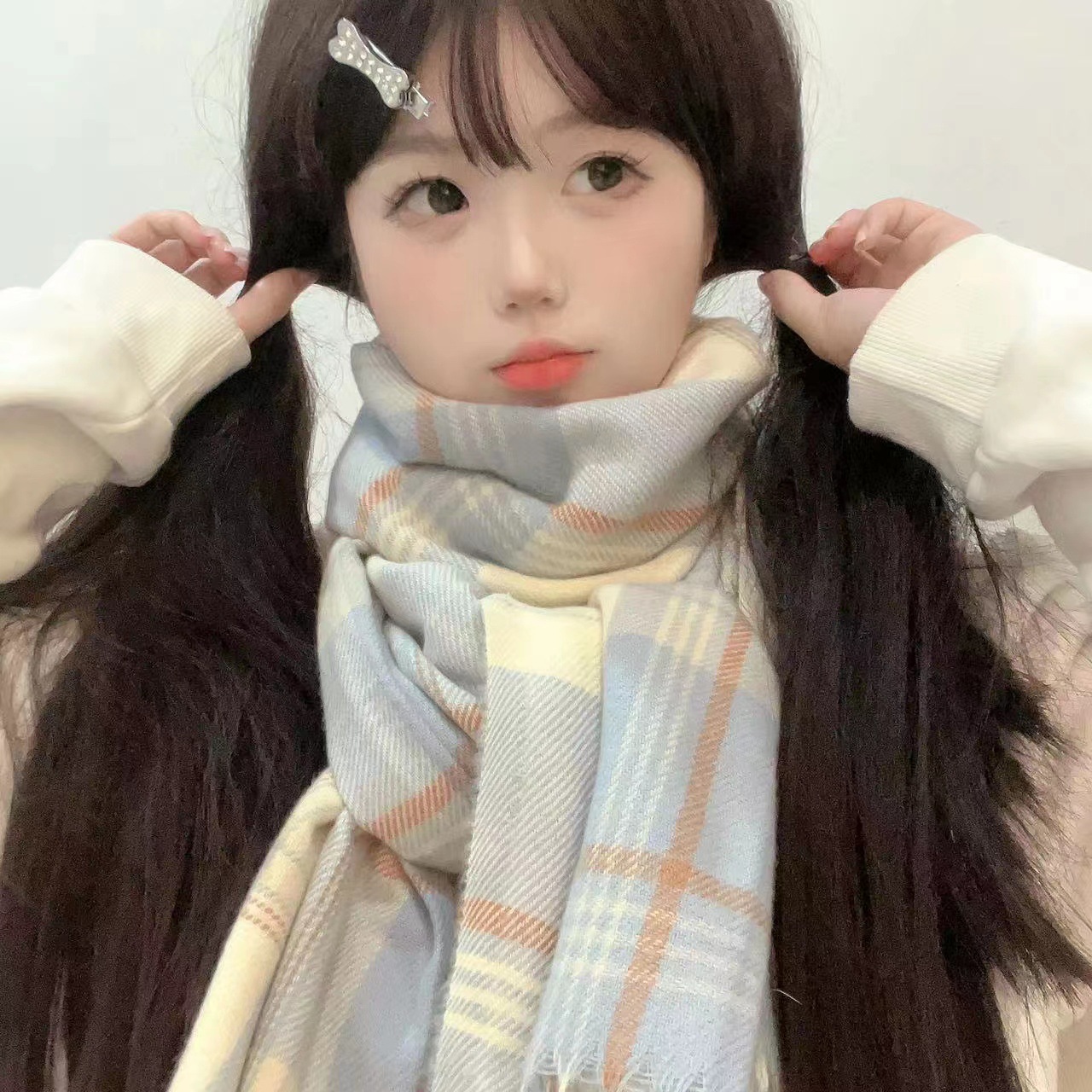 2025新款围巾女款冬韩系氛围感百搭围脖格子百搭送女朋友加厚学生详情1