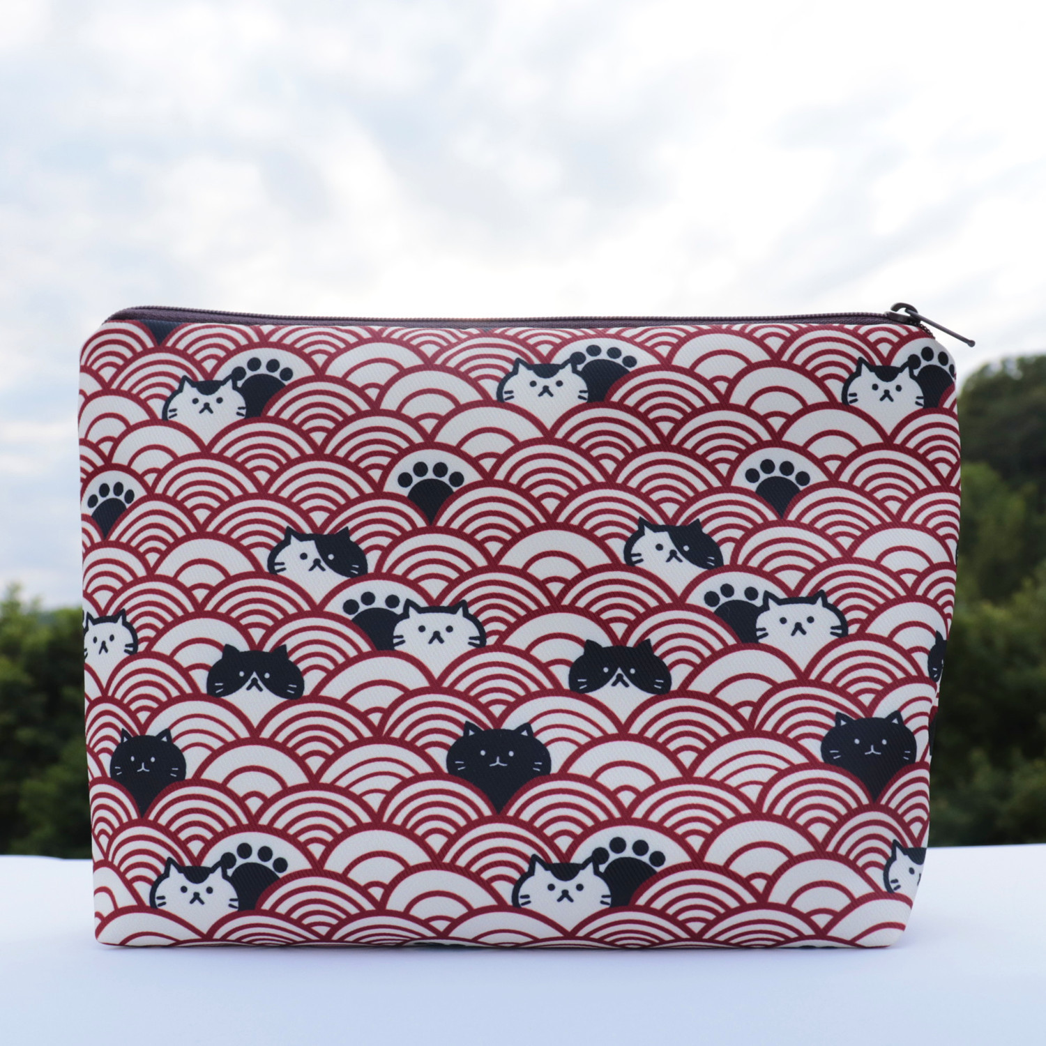 Chinese trend style drawstring pocket, drawstring, coin purse, sanitary pad, storage, makeup pen, zipper, mobile phone, large capacity, fabric for women details Picture