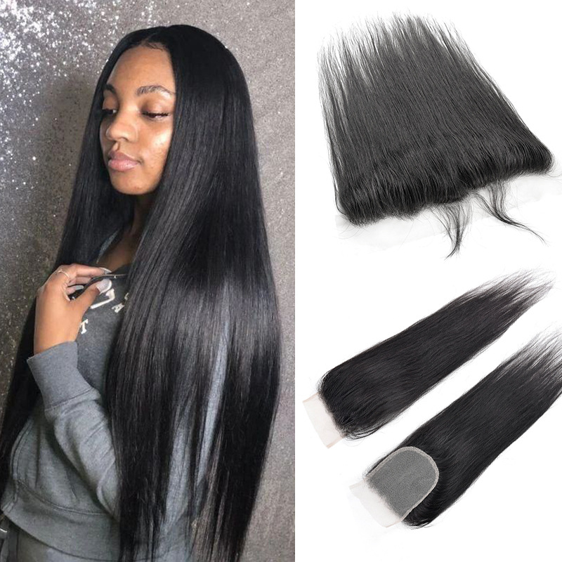 Straight Human Hair 13*4/4closure شعرٌ مستعار سابق details Picture
