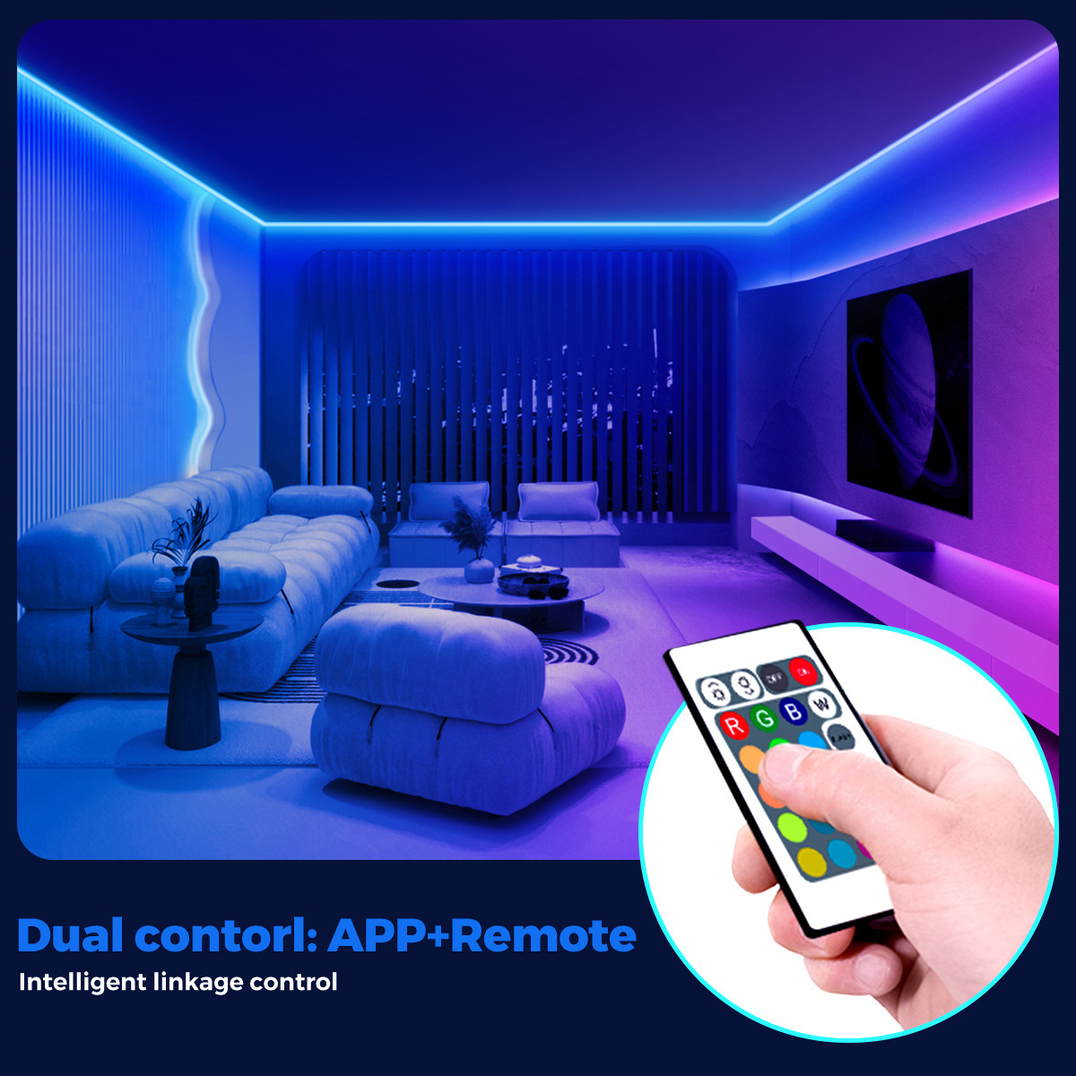 An rgb self-adhesive low-voltage 5v smart LED light strip set for e-sports atmosphere USB light strips that change color along with the music Specification image